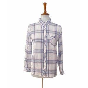 Rails Womens Plaid Button Up Shirt Long Sleeve Blue Pink White S Small